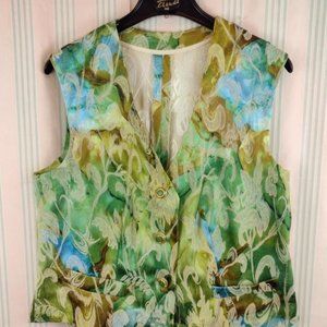 Jacquard sleeveless cardigan